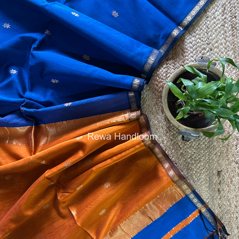 Blue Star Butti Maheshwari Saree SSB045