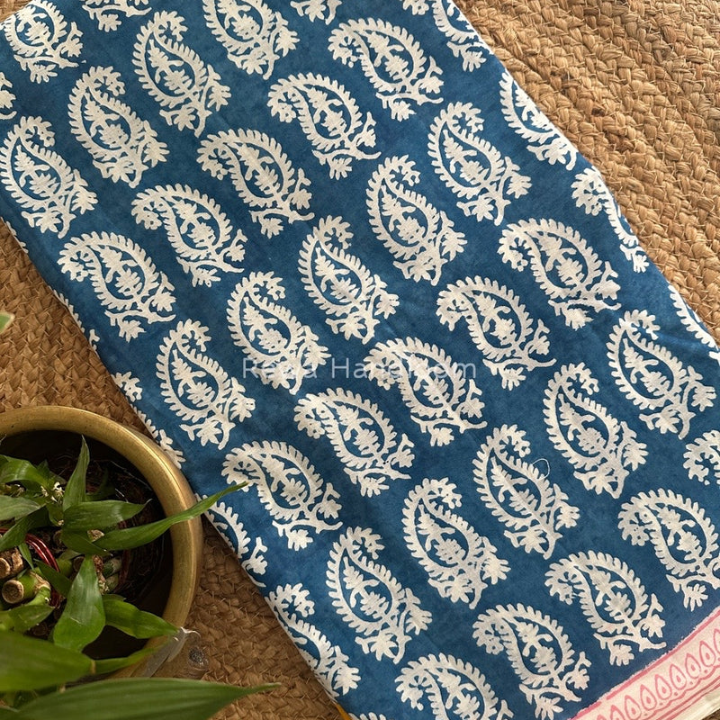 Blue Indigo Cotton Saree IND01