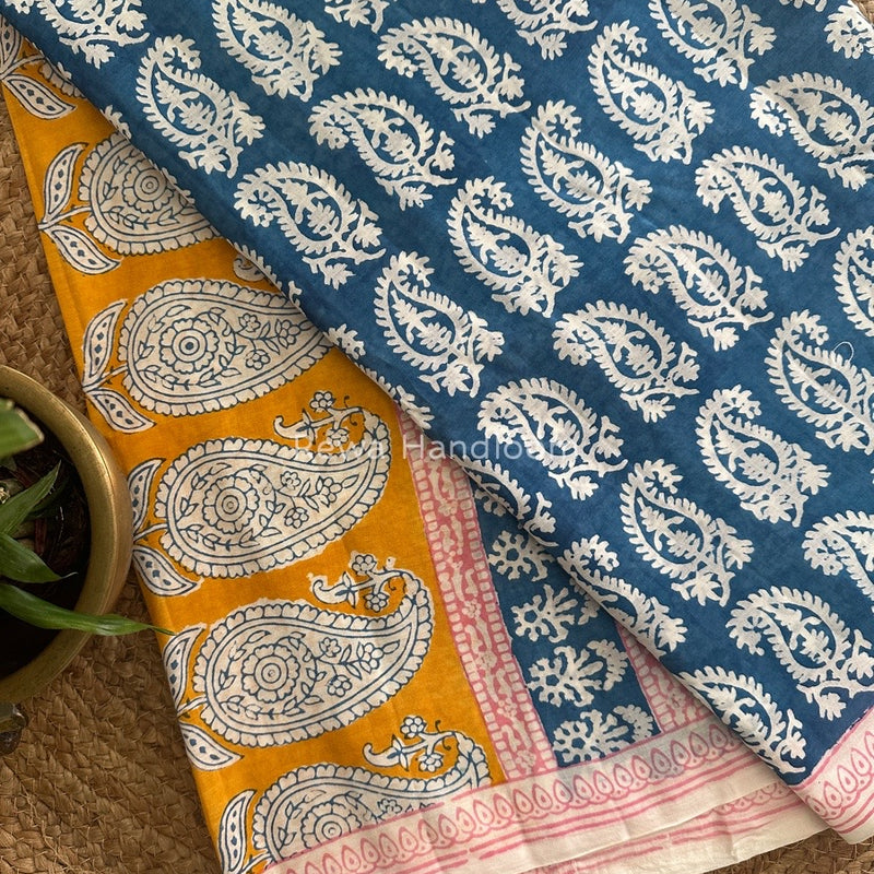  Indigo Cotton Saree