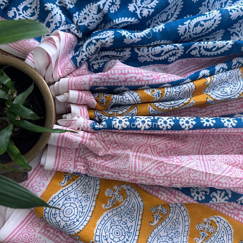 Blue Indigo Cotton Saree IND01