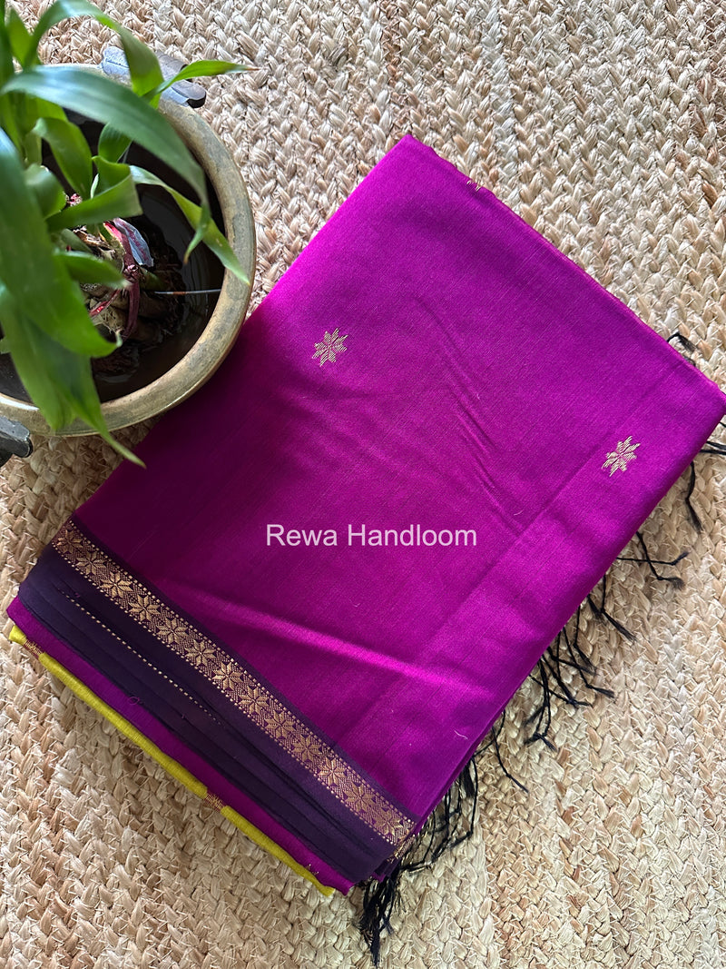 Purple Star Butti Maheshwari Saree SSB049