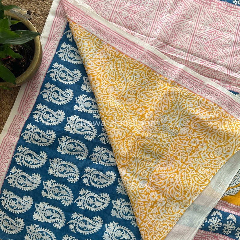 Blue Indigo Cotton Saree IND01