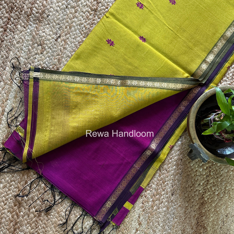 Purple Star Butti Maheshwari Saree SSB049
