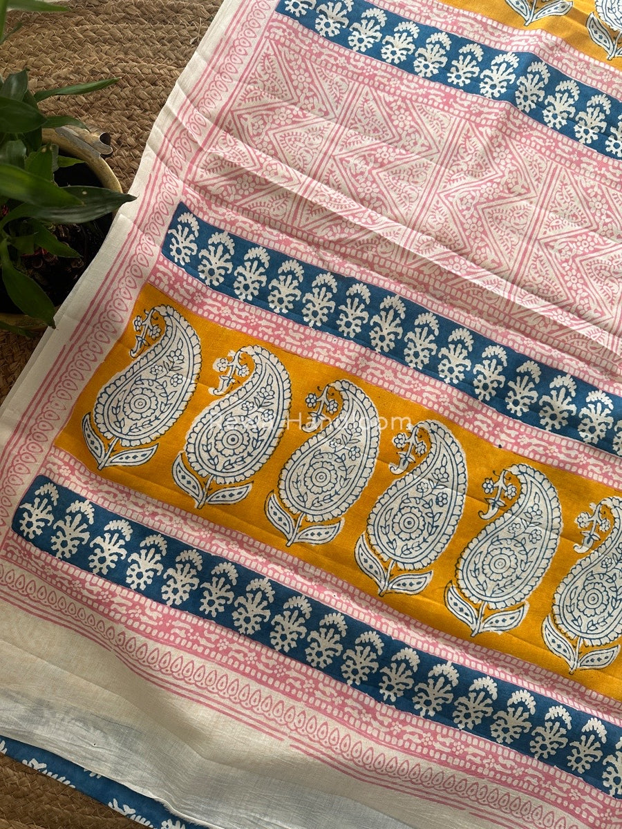 Blue Indigo Cotton Saree IND01