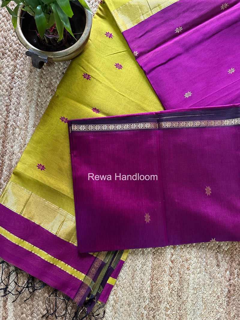Purple Star Butti Maheshwari Saree SSB049