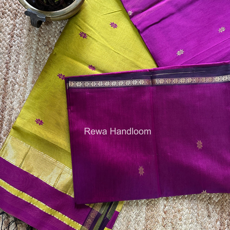 Purple Star Butti Maheshwari Saree SSB049