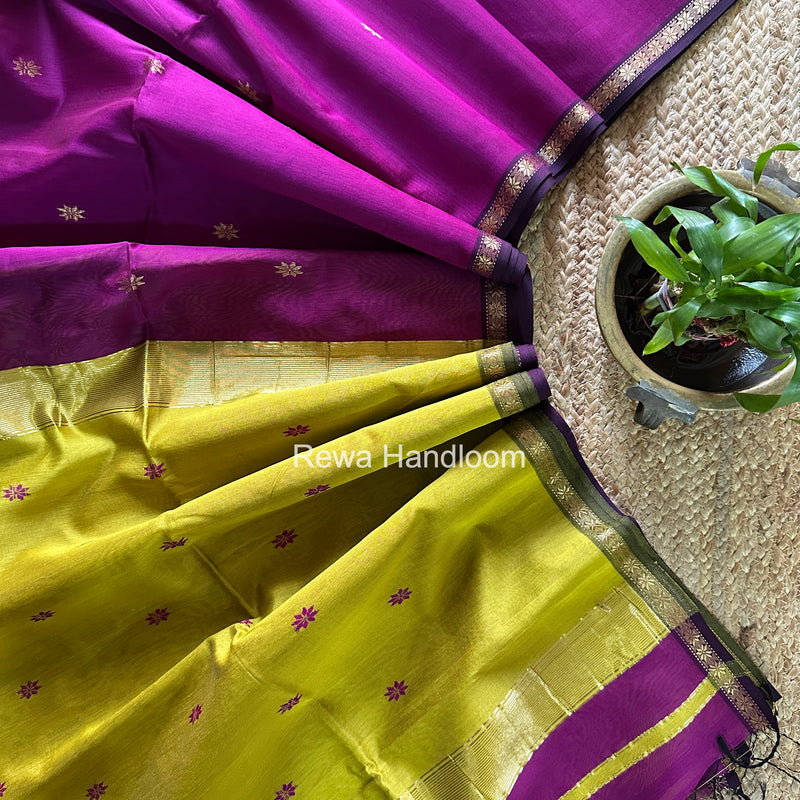Purple Star Butti Maheshwari Saree SSB049