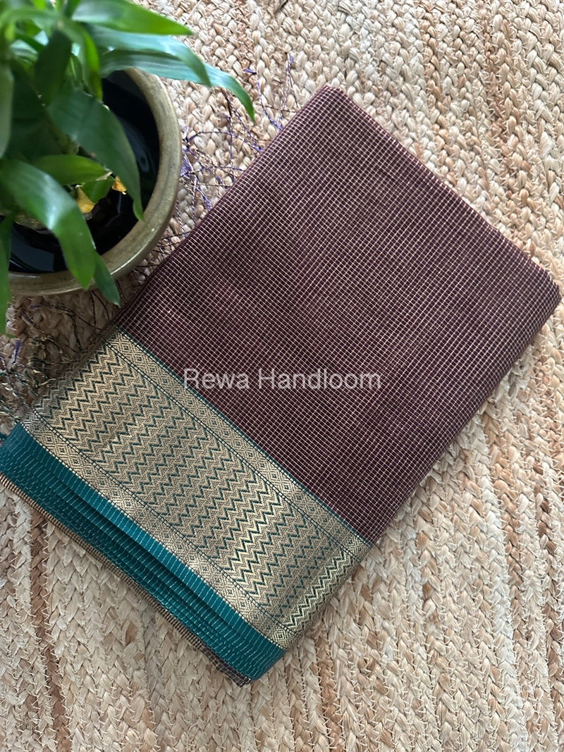 Exclusive Maheshwari Brown Tissue Silk Saree ZTS0160