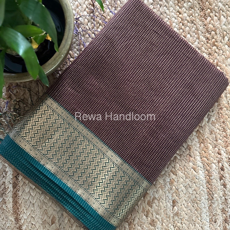 Exclusive Maheshwari Brown Tissue Silk Saree ZTS0160