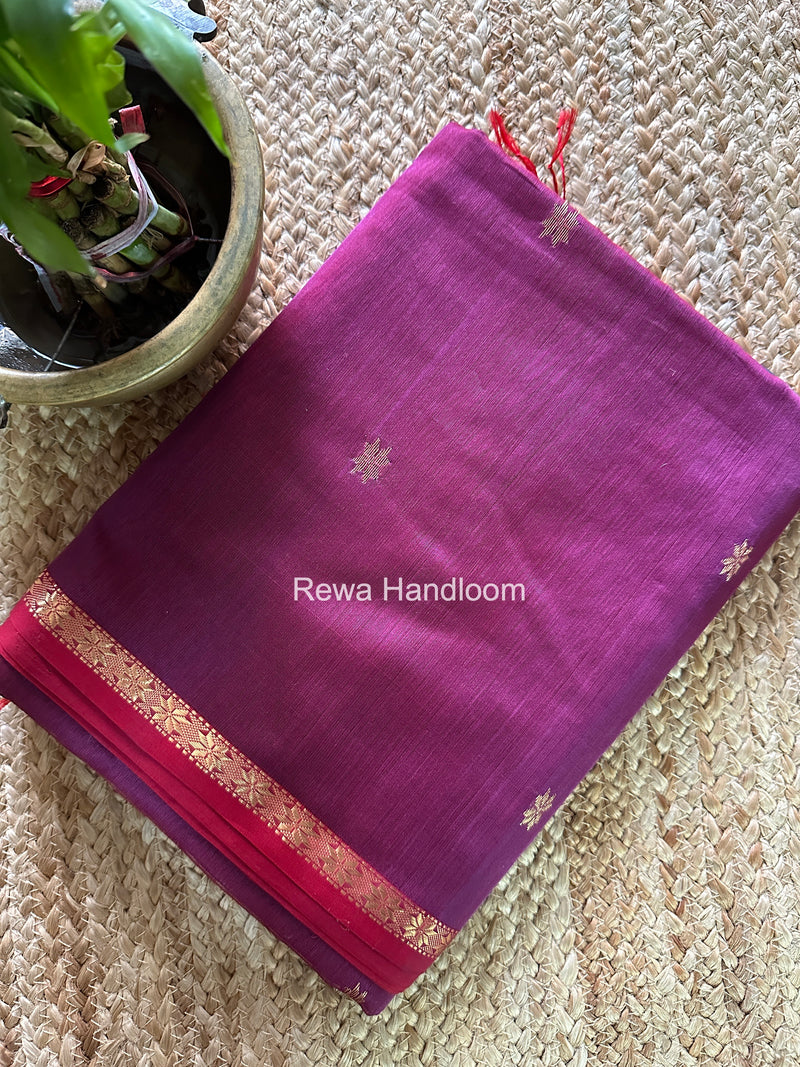 Dark Onion Pink Star Butti Maheshwari Saree SSB046