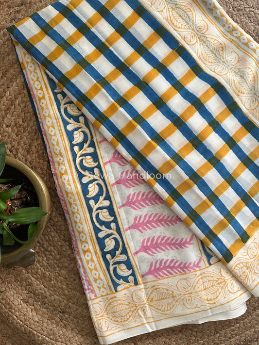  Indigo Cotton Saree