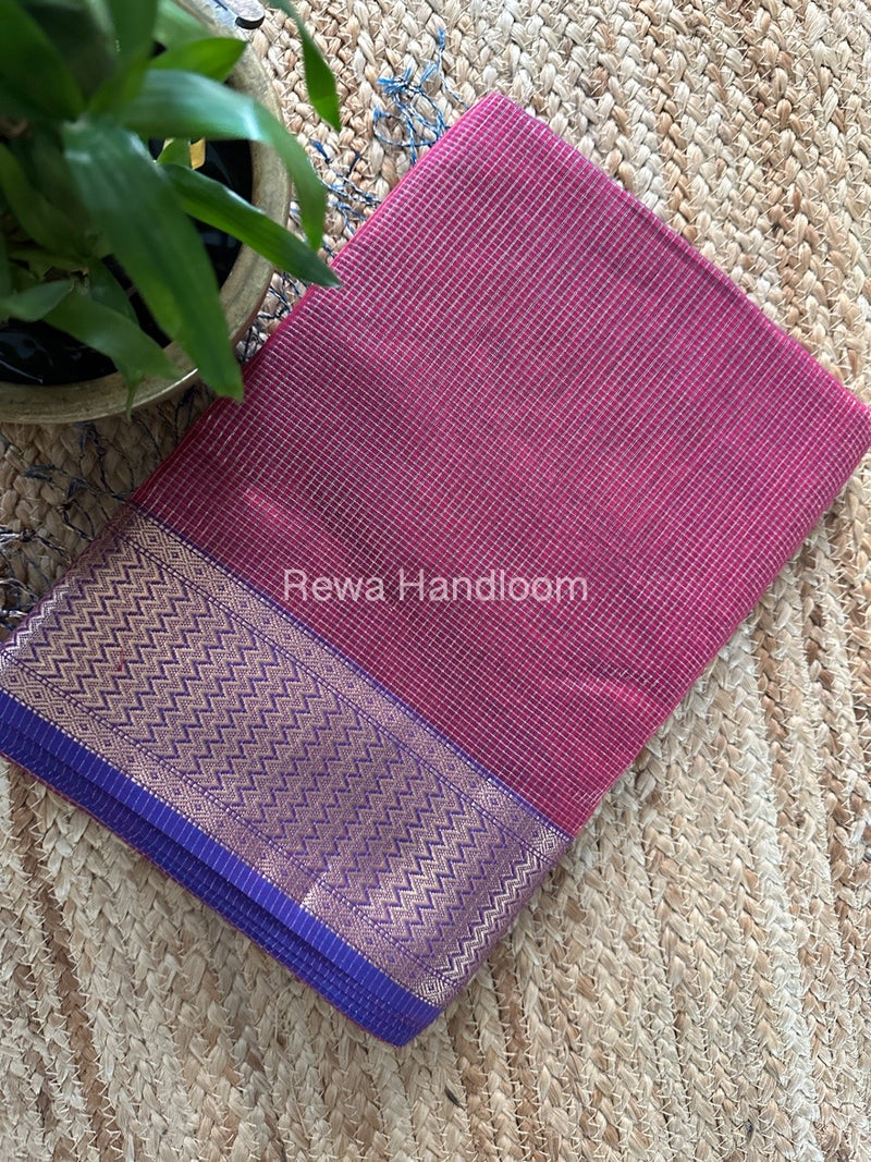 Exclusive Maheshwari Rani Pink Tissue Silk Saree ZTS0151