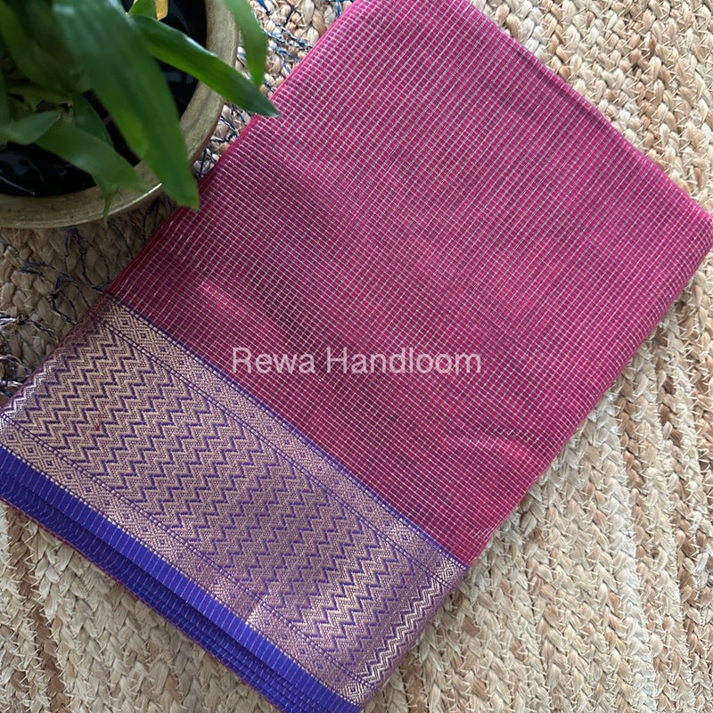 Exclusive Maheshwari Rani Pink Tissue Silk Saree ZTS0151