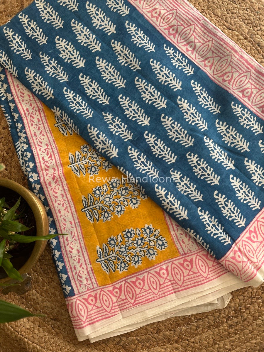  Indigo Cotton Saree