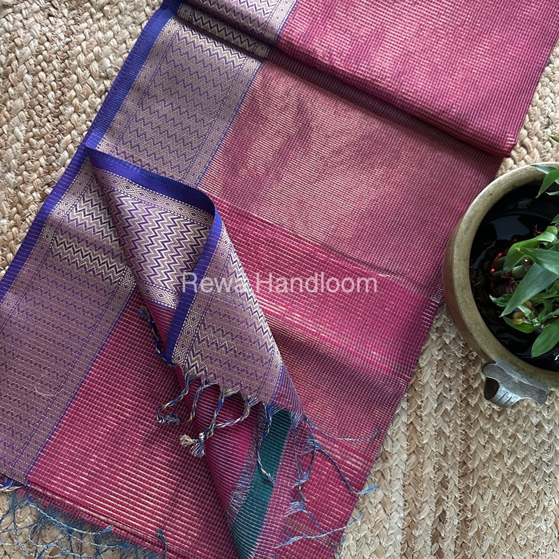 Exclusive Maheshwari Rani Pink Tissue Silk Saree ZTS0151