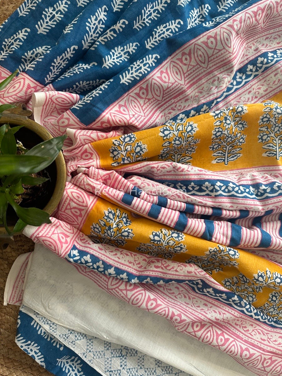 Blue Indigo Cotton Saree IND022