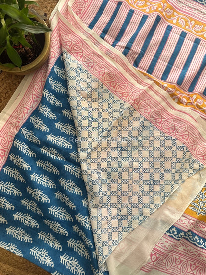 Blue Indigo Cotton Saree IND022