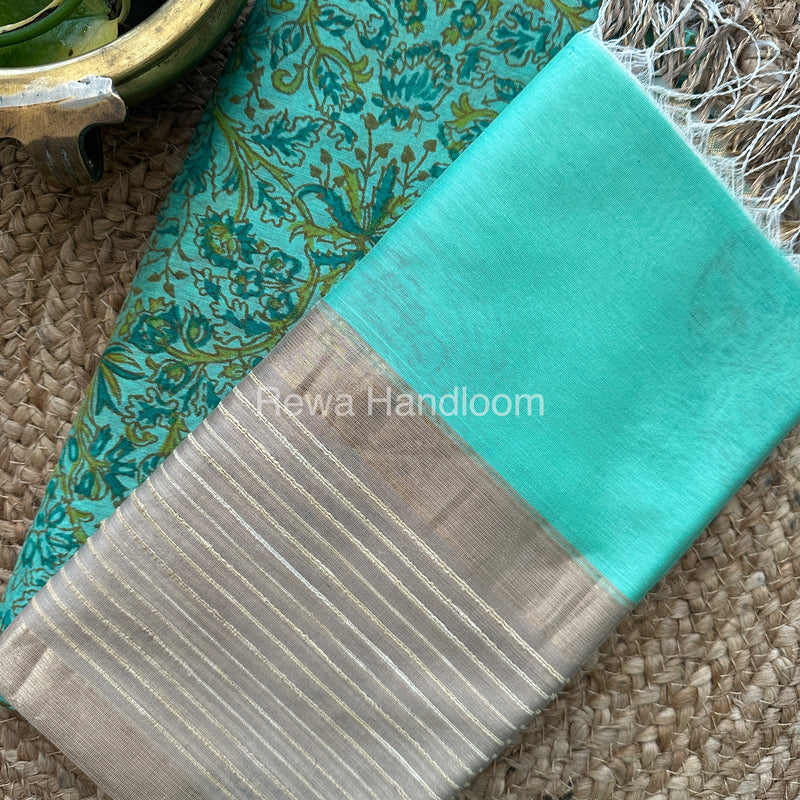 Maheshwari Handblock Print Top-Dupatta