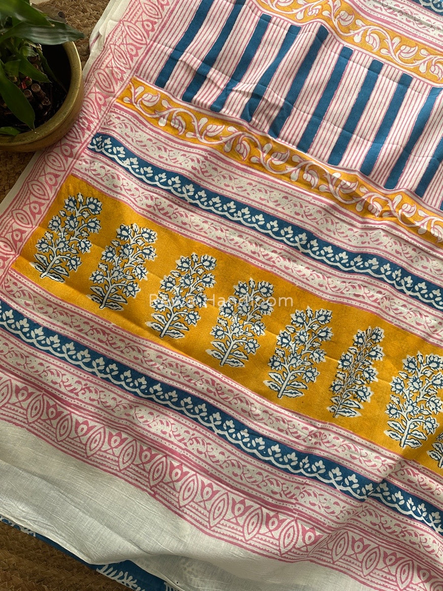 Blue Indigo Cotton Saree IND022