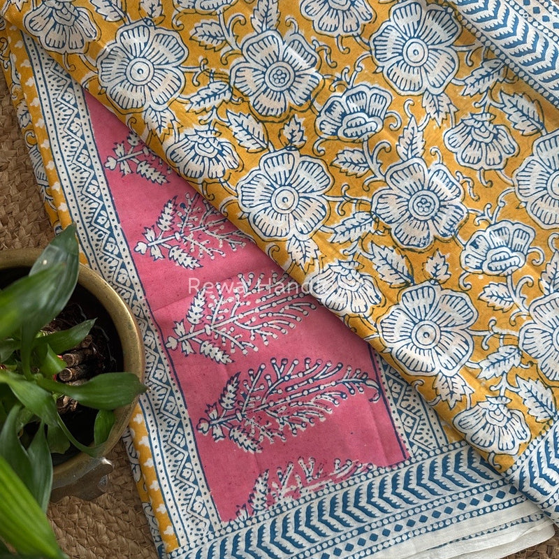  Indigo Cotton Saree