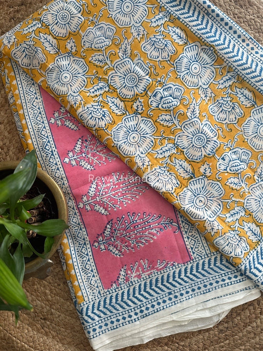  Indigo Cotton Saree