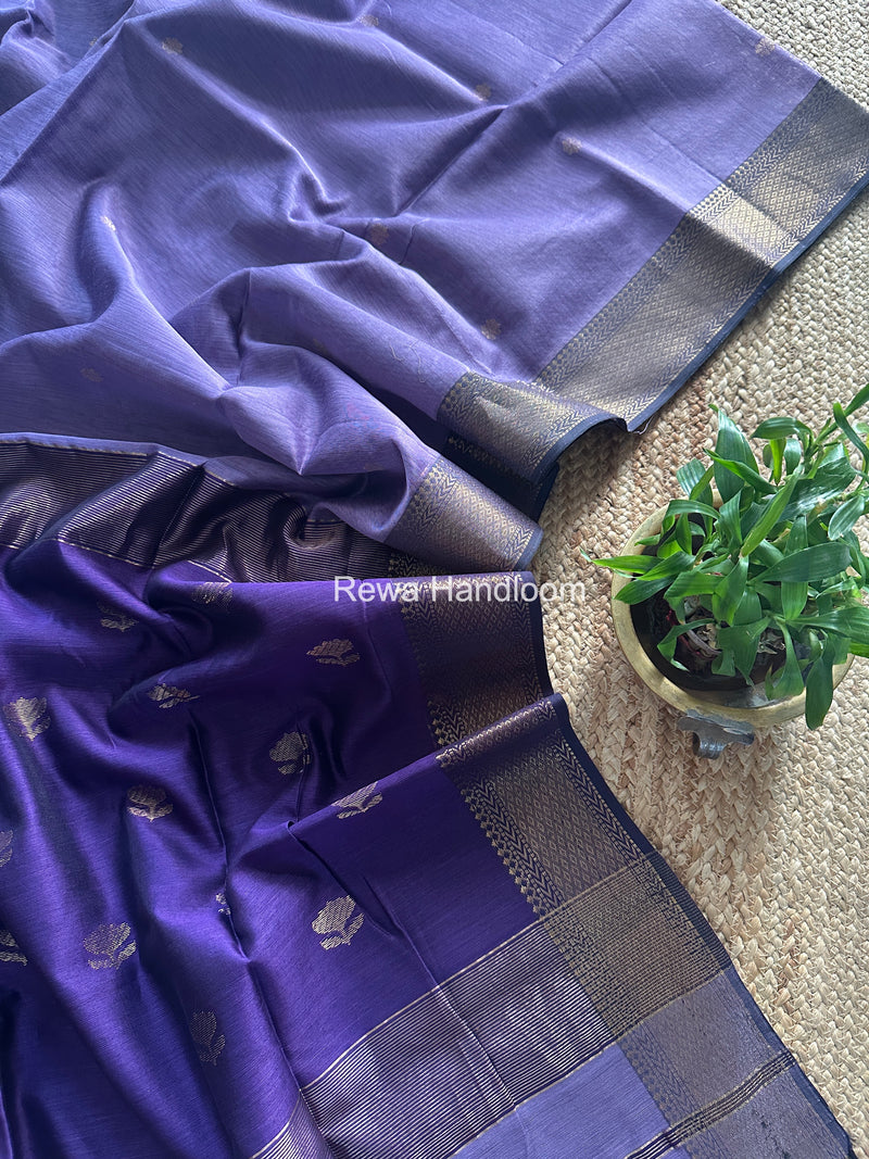 Maheshwari Lavender Lotus Butta Saree LBS070