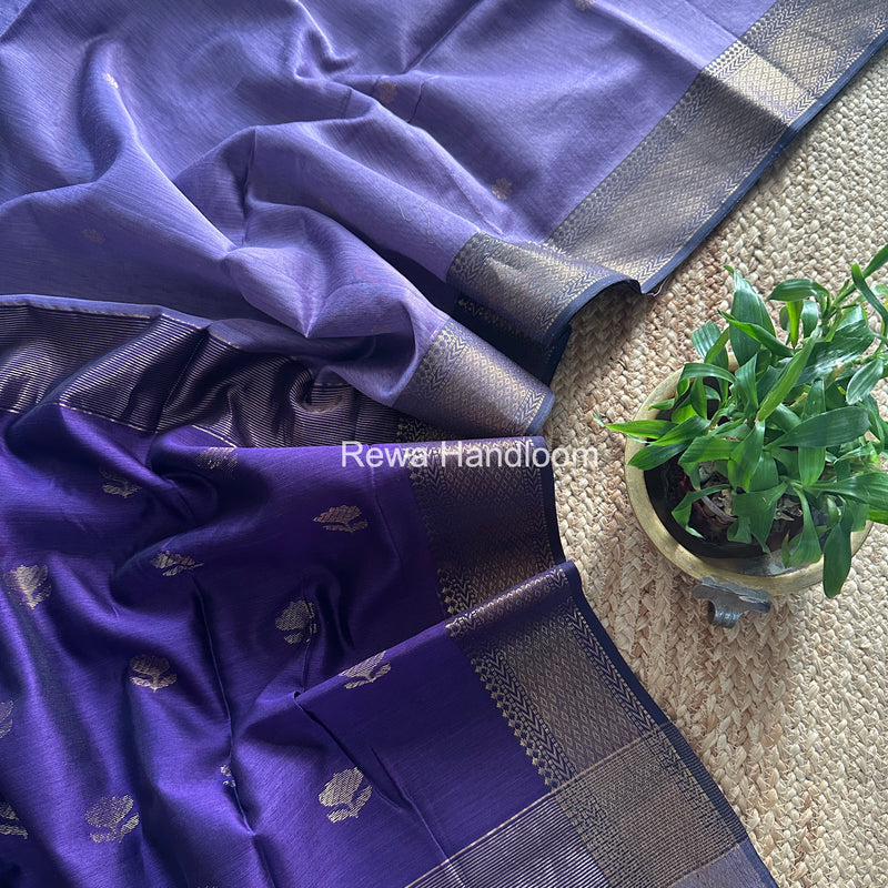 Maheshwari Lavender Lotus Butta Saree LBS070