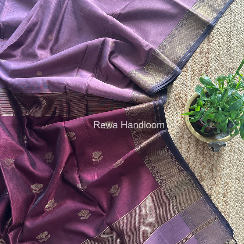 Maheshwari Onion Pink Lotus Butta Saree LBS072