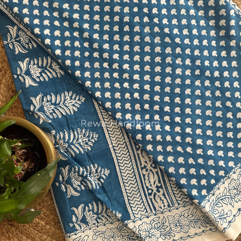  Indigo Cotton Saree