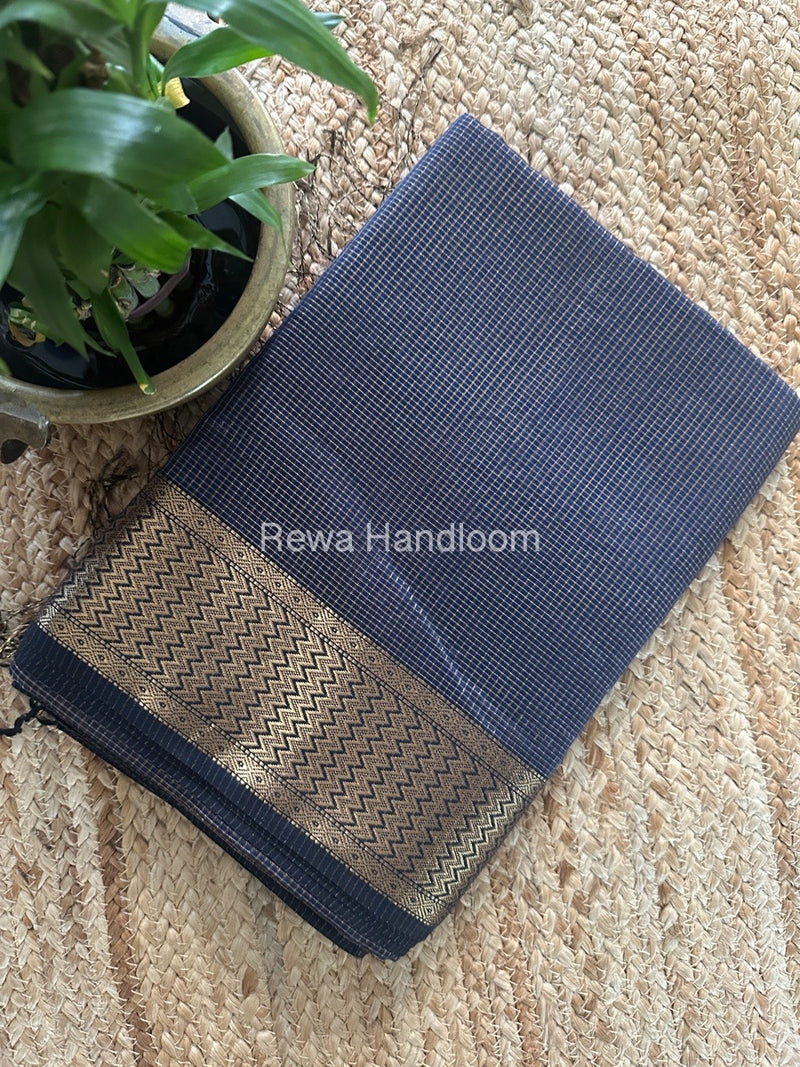 Exclusive Maheshwari Jarman Blue Tissue Silk Saree ZTS0156