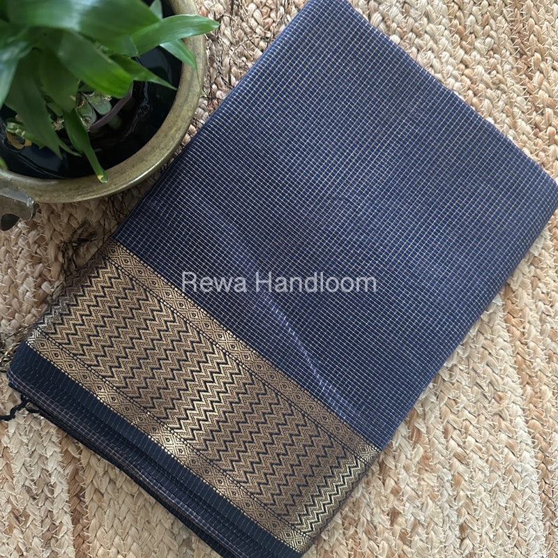 Exclusive Maheshwari Jarman Blue Tissue Silk Saree ZTS0156