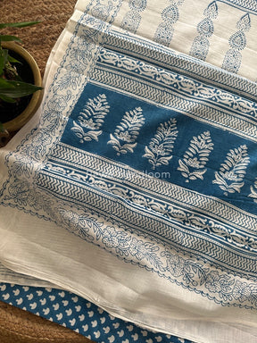 Sky Blue Indigo Cotton Saree IND05