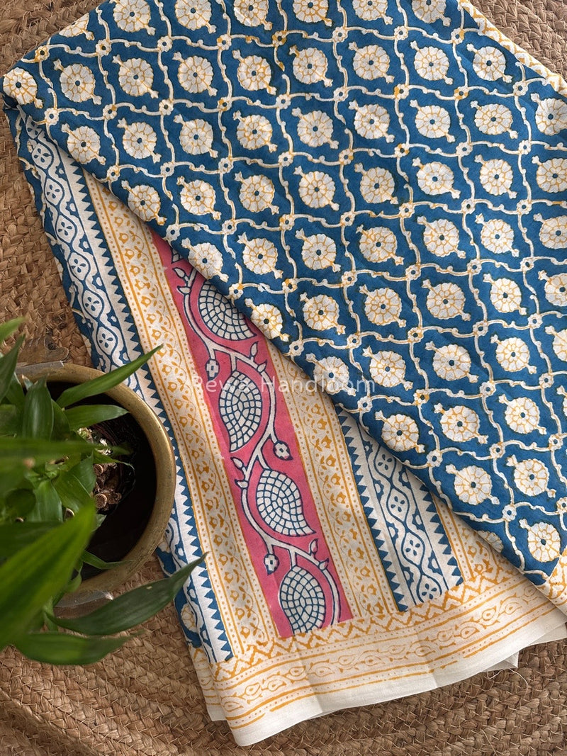  Indigo Cotton Saree