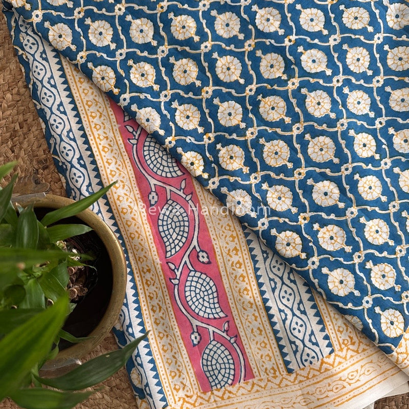  Indigo Cotton Saree