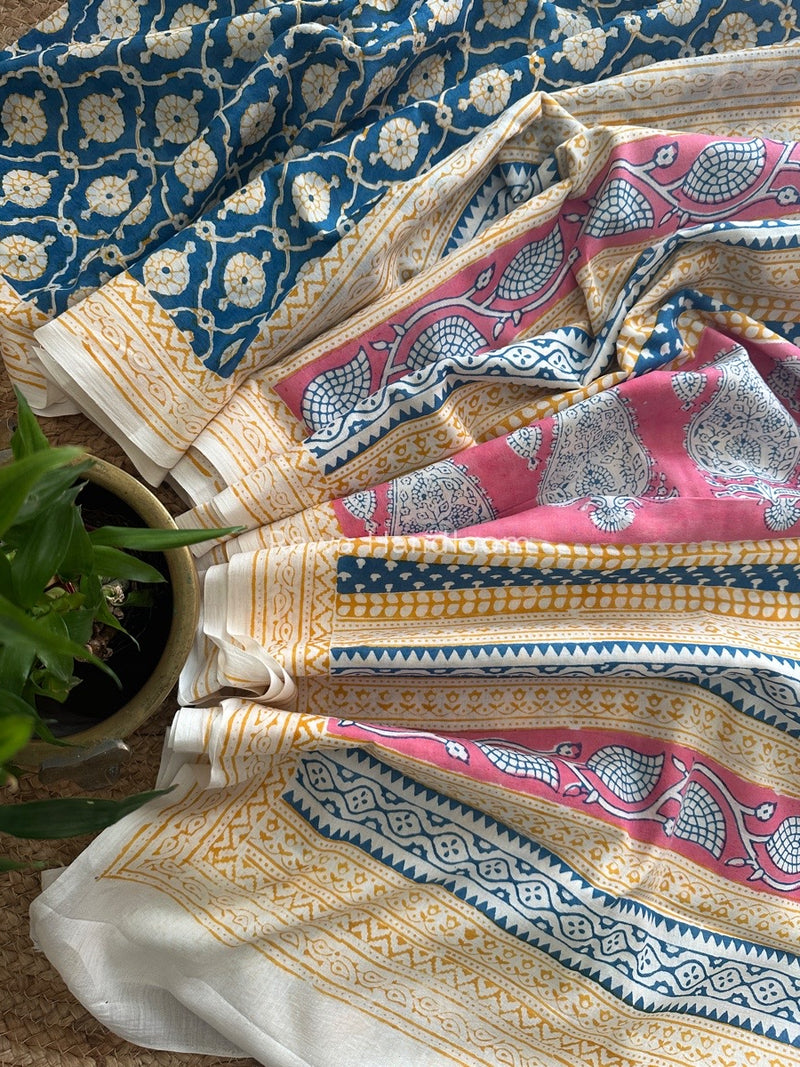 Blue Indigo Cotton Saree IND012