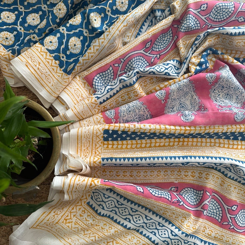 Blue Indigo Cotton Saree IND012