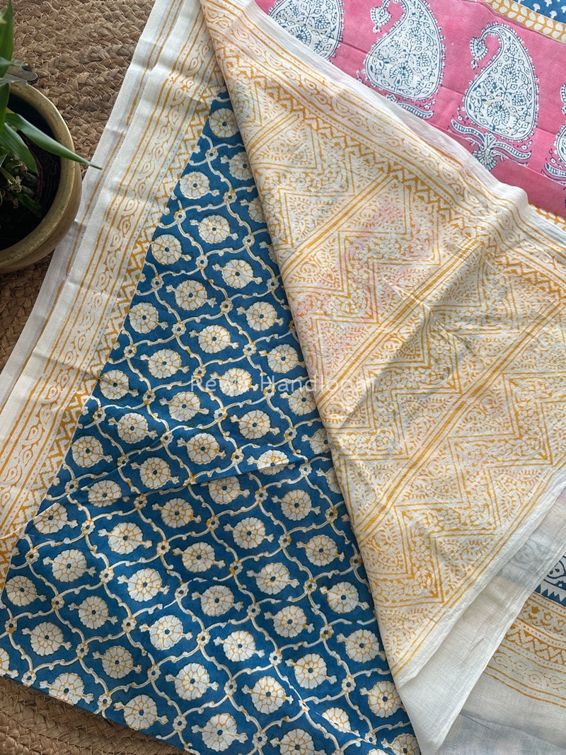 Blue Indigo Cotton Saree IND012