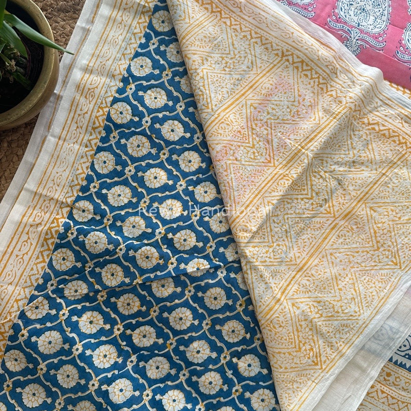 Blue Indigo Cotton Saree IND012