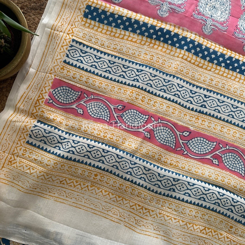 Blue Indigo Cotton Saree IND012