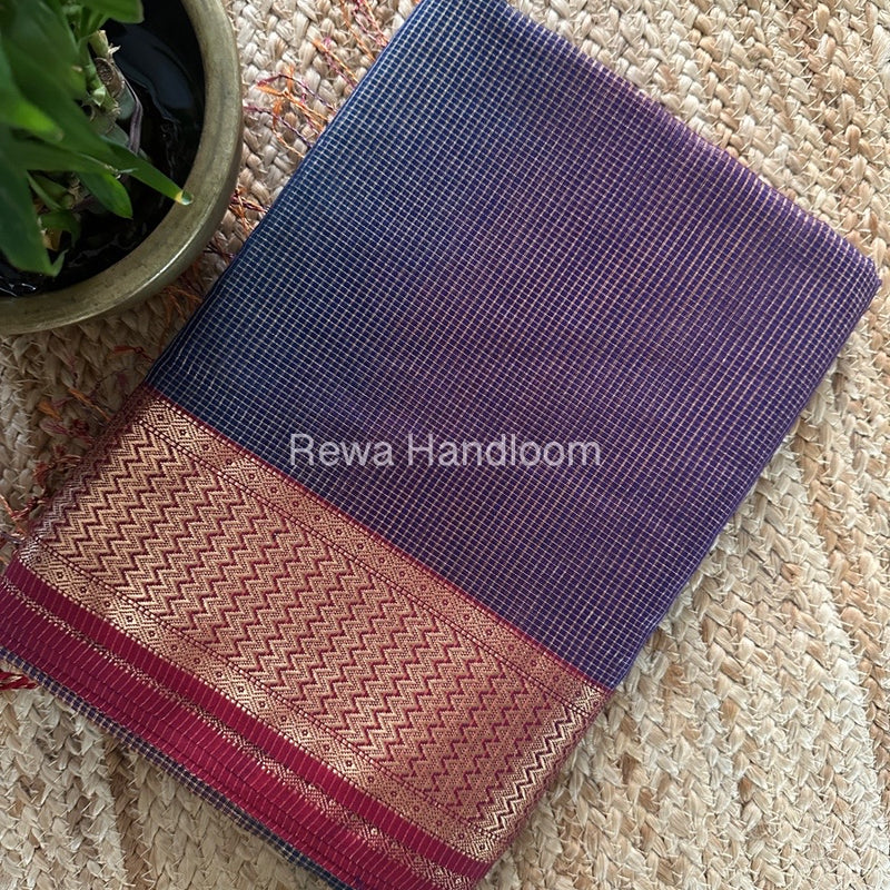 Exclusive Maheshwari Purple Tissue Silk Saree ZTS0161