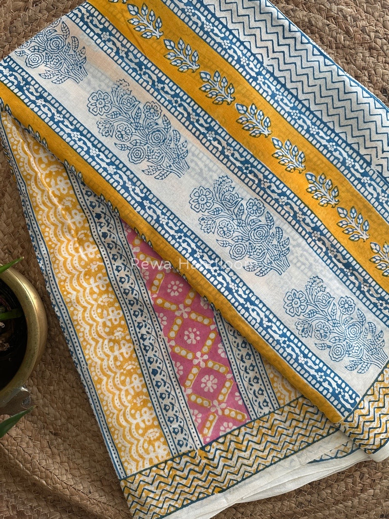  Indigo Cotton Saree