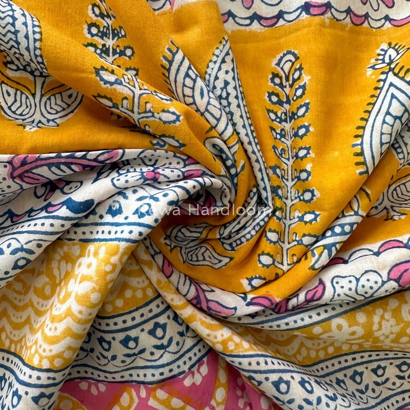 White Indigo Cotton Saree IND011