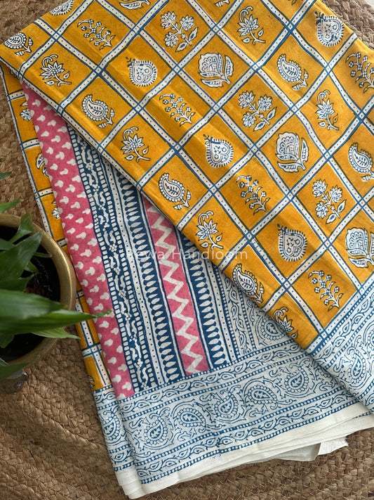  Indigo Cotton Saree