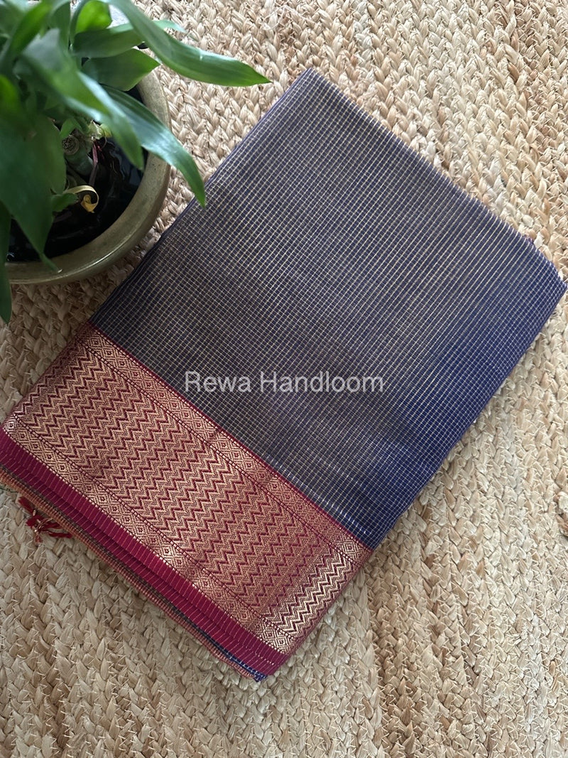 Exclusive Maheshwari Purple Tissue Silk Saree ZTS0153