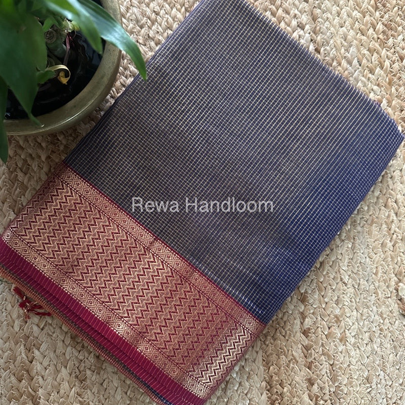 Exclusive Maheshwari Purple Tissue Silk Saree ZTS0153