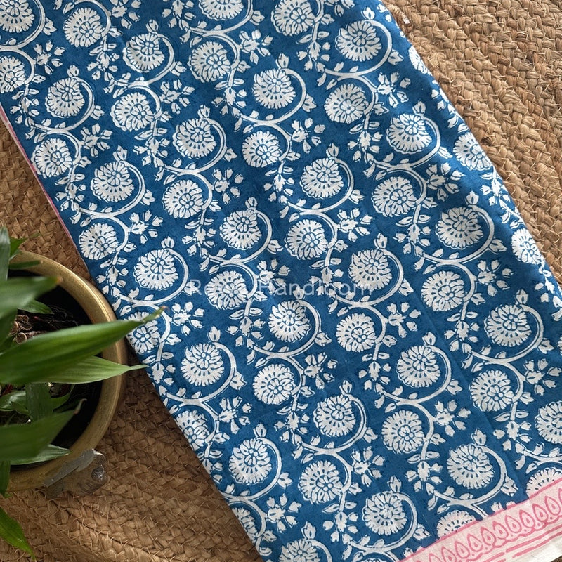 Blue Indigo Cotton Saree IND028