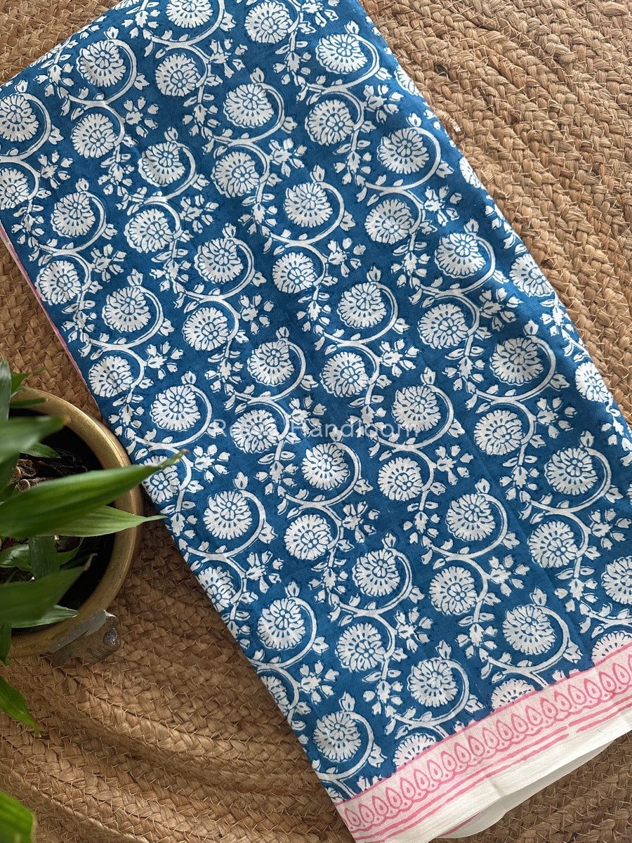 Blue Indigo Cotton Saree IND028