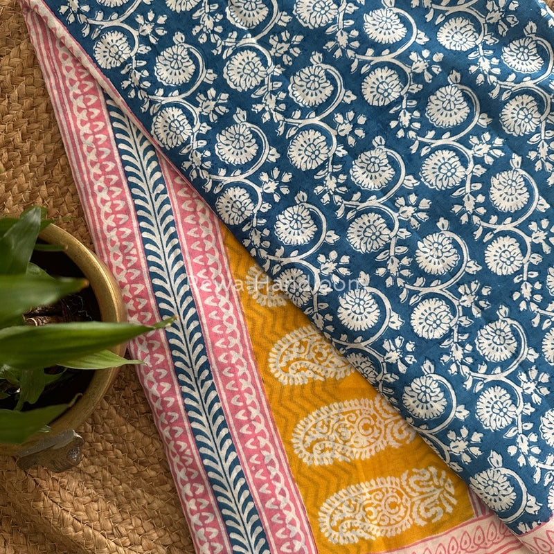  Indigo Cotton Saree