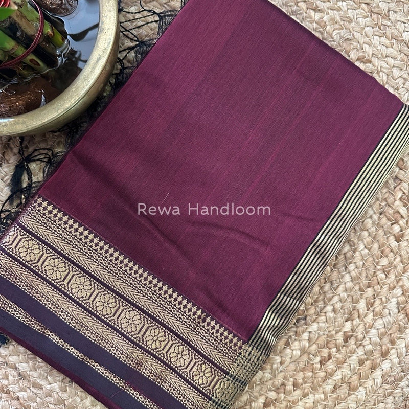Maheshwari Wine Zari Skirt Saree ZS067