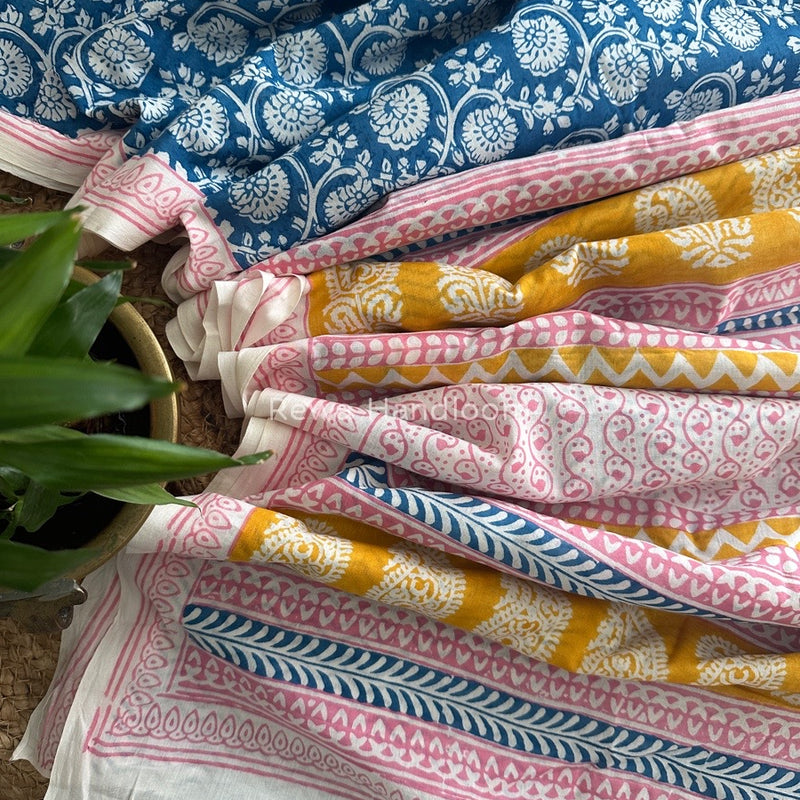 Blue Indigo Cotton Saree IND028